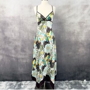 Y2K City Triangles Floral Babydoll Dress Womens 5 Handkerchief Flowy Indie Boho